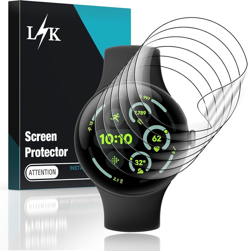 LK LϟK 6 Pack TPU Screen Protector for Google Pixel Watch 4 45mm (2025), Self-Healing [Upgrade Flexible Film], Anti Scratch [0 Bubble] HD Clear Touch Sensitive Film for Pixel Watch 3/2/1 - Image 1